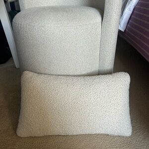 CB2 Silvery White Boucle Lumbar Pillow